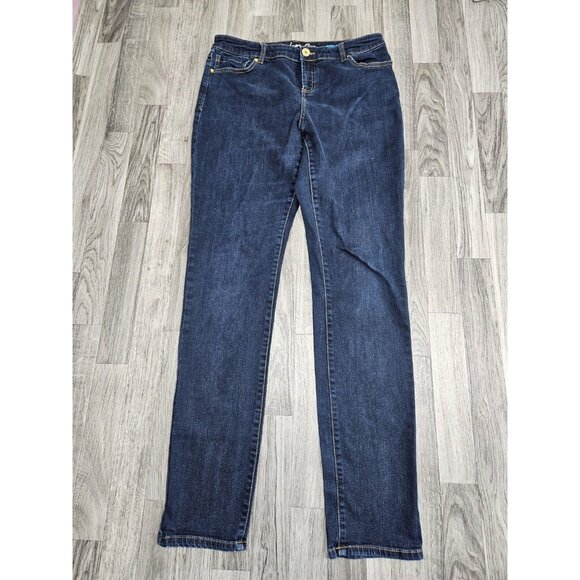 (3/$35) INC Denim Jeans Womens 12L Blue Skinny Leg Regular Fit Long Stretch - Picture 1 of 11